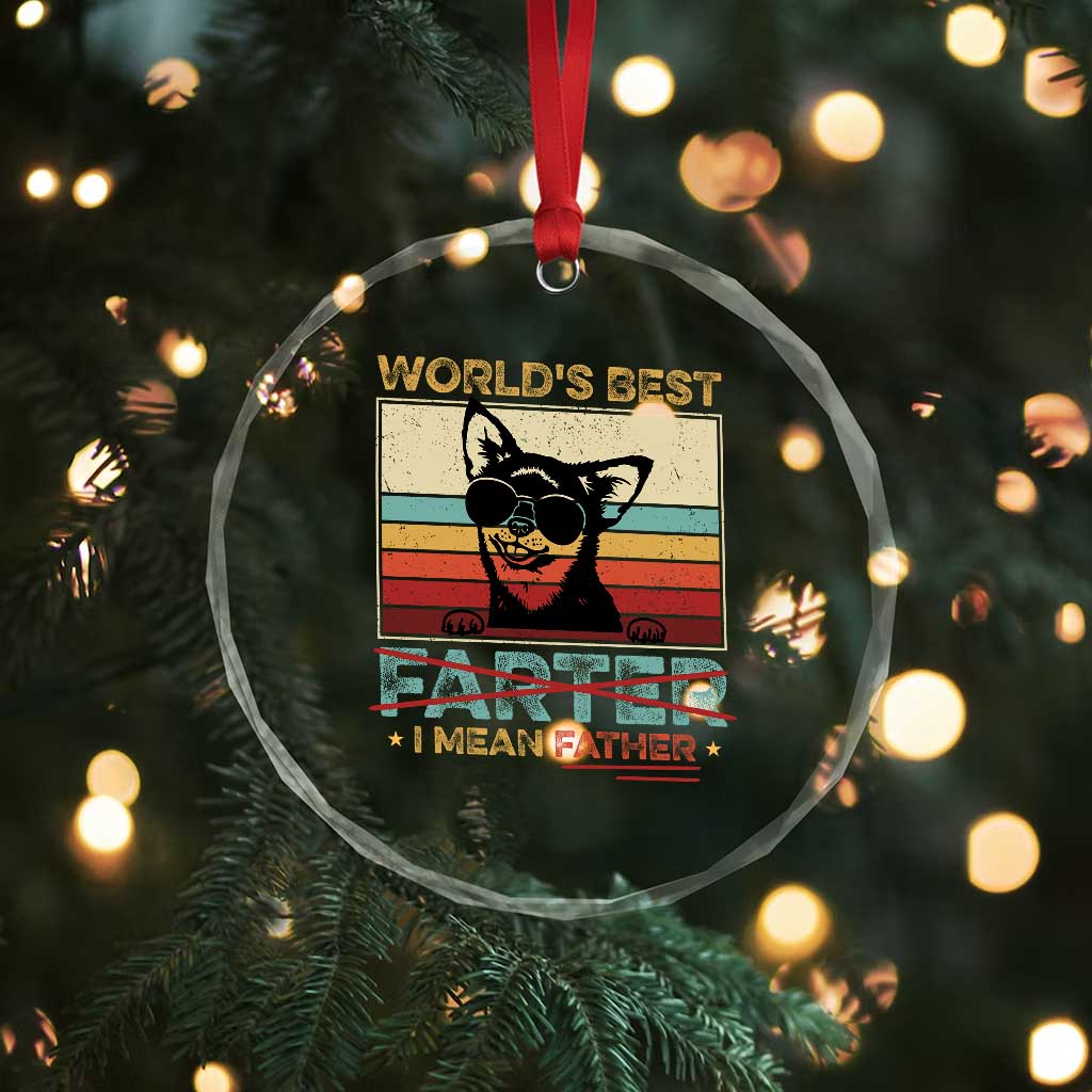 Funny Dad Dog Crystal Glass Ornament Fathers Day World's Best Farter I Mean Father TS10 Print Your Wear
