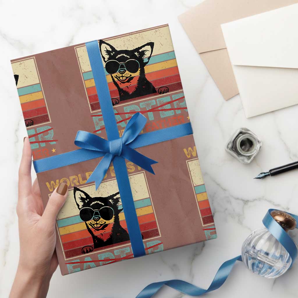 Funny Dad Dog Wrapping Paper Roll Fathers Day World's Best Farter I Mean Father TS10 Mocha Print Your Wear