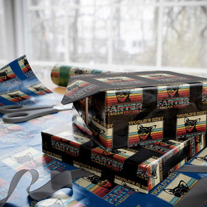 Funny Dad Dog Wrapping Paper Roll Fathers Day World's Best Farter I Mean Father TS10 Black Print Your Wear