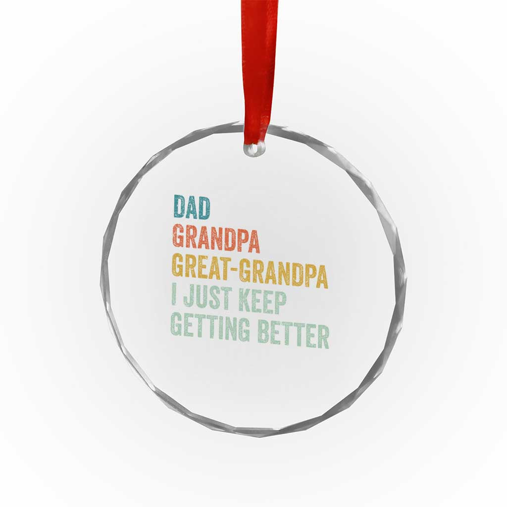 Funny Dad Great Grandpa Crystal Glass Ornament Retro Fathers Day TS10 Print Your Wear