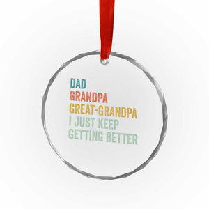 Funny Dad Great Grandpa Crystal Glass Ornament Retro Fathers Day TS10 Print Your Wear