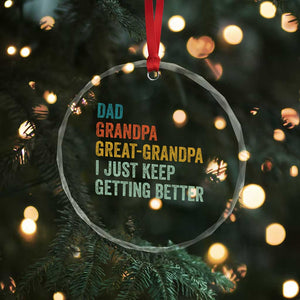 Funny Dad Great Grandpa Crystal Glass Ornament Retro Fathers Day TS10 Print Your Wear