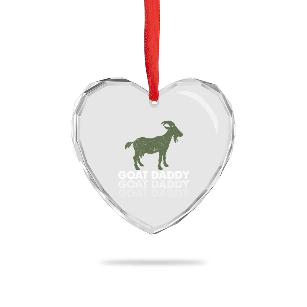 Funny Dad Heart Crystal Glass Ornament Funny Goat Daddy Fathers Day Presents For Goat Lovers TS10 Print Your Wear