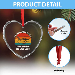 Funny Dad Heart Crystal Glass Ornament Proud Member Of The Just Resting My Eyes Club TS14 Print Your Wear
