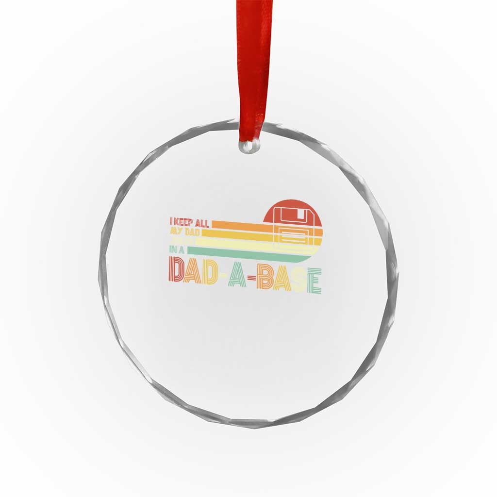 Funny Dad Jokes In A Dad-a-base Crystal Glass Ornament Retro Vintage Fathers Day TS10 Print Your Wear