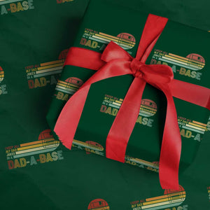 Funny Dad Jokes In A Dad-a-base Wrapping Paper Roll Retro Vintage Fathers Day TS10 Green Print Your Wear