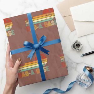 Funny Dad Jokes In A Dad-a-base Wrapping Paper Roll Retro Vintage Fathers Day TS10 Mocha Print Your Wear
