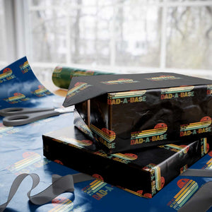 Funny Dad Jokes In A Dad-a-base Wrapping Paper Roll Retro Vintage Fathers Day TS10 Black Print Your Wear