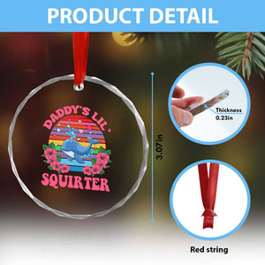 Funny Daddy's Lil Squirter Crystal Glass Ornament Cute Whale Inappropriate Embarrassing Adult Joke TS02 Print Your Wear