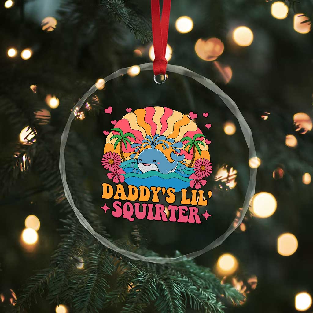 Funny Daddys Lil Squirter Crystal Glass Ornament Inappropriate Adult Humor Squirting Whale TS11 Print Your Wear