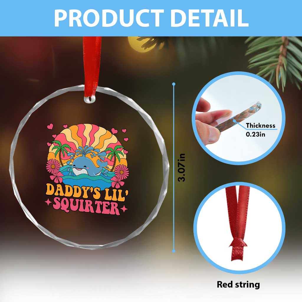 Funny Daddys Lil Squirter Crystal Glass Ornament Inappropriate Adult Humor Squirting Whale TS11 Print Your Wear
