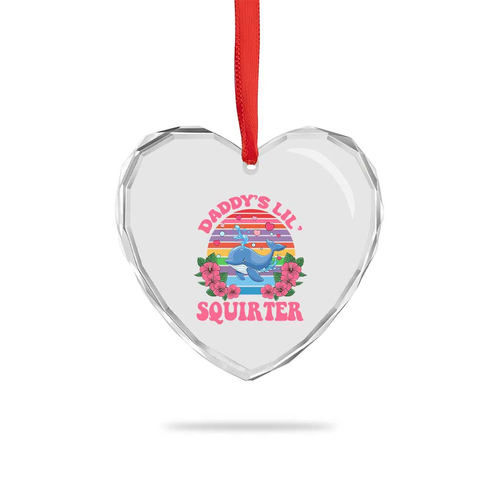 Funny Daddy's Lil Squirter Heart Crystal Glass Ornament Cute Whale Inappropriate Embarrassing Adult Joke TS02 Print Your Wear