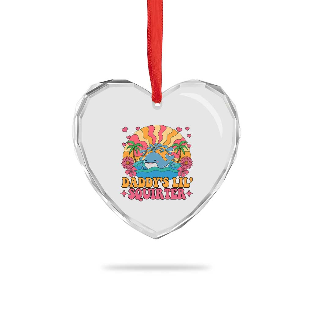 Funny Daddys Lil Squirter Heart Crystal Glass Ornament Inappropriate Adult Humor Squirting Whale TS11 Print Your Wear
