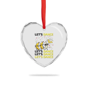 Funny Dancing Banana Heart Crystal Glass Ornament Lets Dance Silly Meme Graphic TS12 Print Your Wear