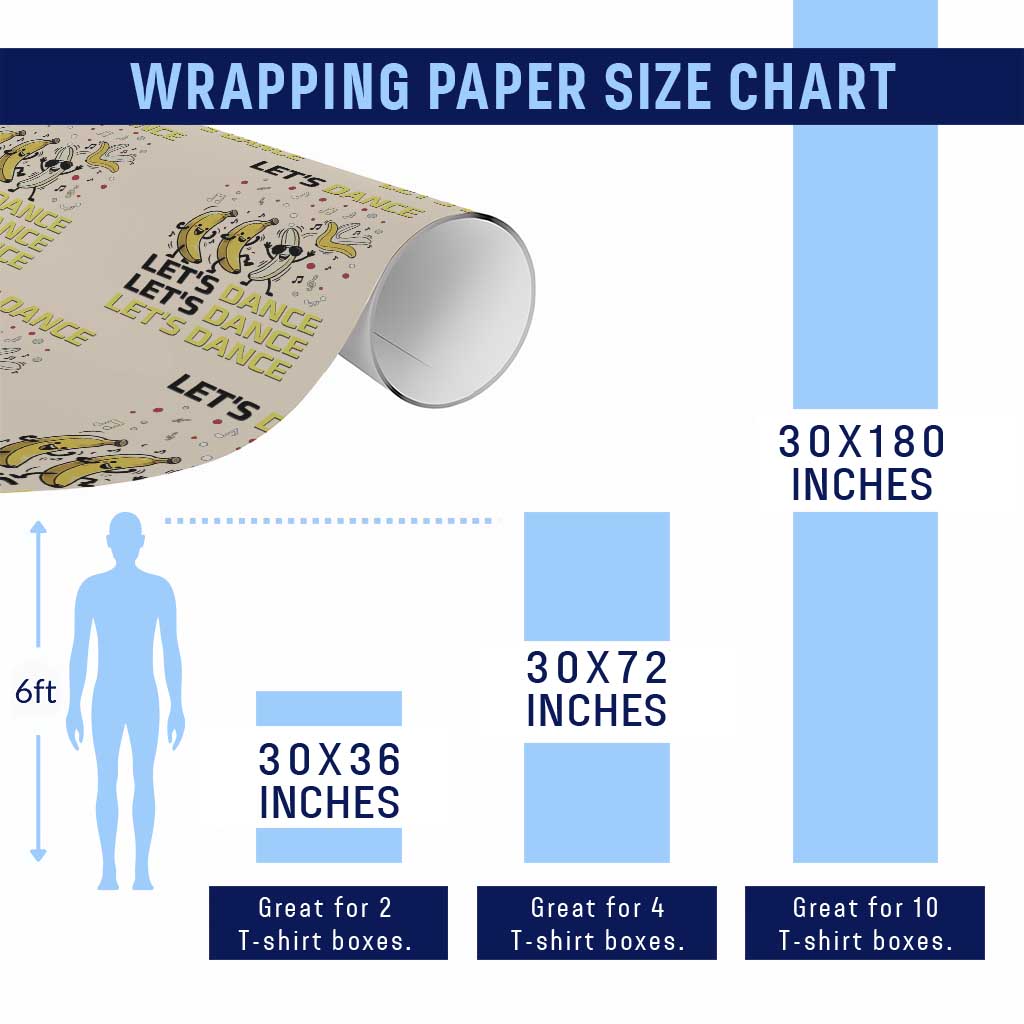 Funny Dancing Banana Wrapping Paper Roll Lets Dance Silly Meme Graphic TS12 Print Your Wear