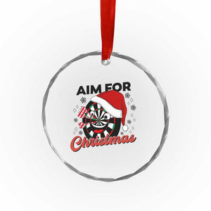 Funny Dart Player Aim For Christmas Crystal Glass Ornament Gift For Dartist TS12 Print Your Wear