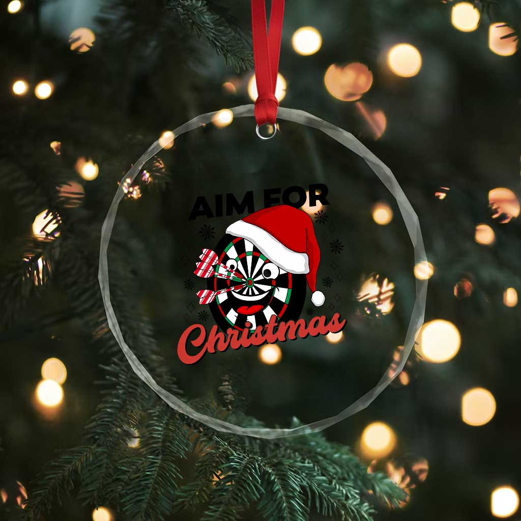 Funny Dart Player Aim For Christmas Crystal Glass Ornament Gift For Dartist TS12 Print Your Wear