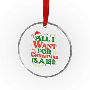 Funny Dart Player Crystal Glass Ornament All I Want For Christmas Is A 180 TS12 Print Your Wear