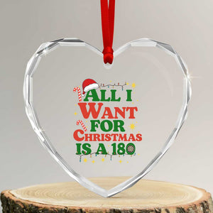 Funny Dart Player Heart Crystal Glass Ornament All I Want For Christmas Is A 180 TS12 Transparent Glass 3'' Heart Print Your Wear