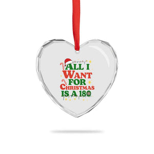 Funny Dart Player Heart Crystal Glass Ornament All I Want For Christmas Is A 180 TS12 Print Your Wear
