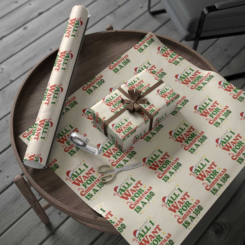 Funny Dart Player Wrapping Paper Roll All I Want For Christmas Is A 180 TS12 Beige Print Your Wear