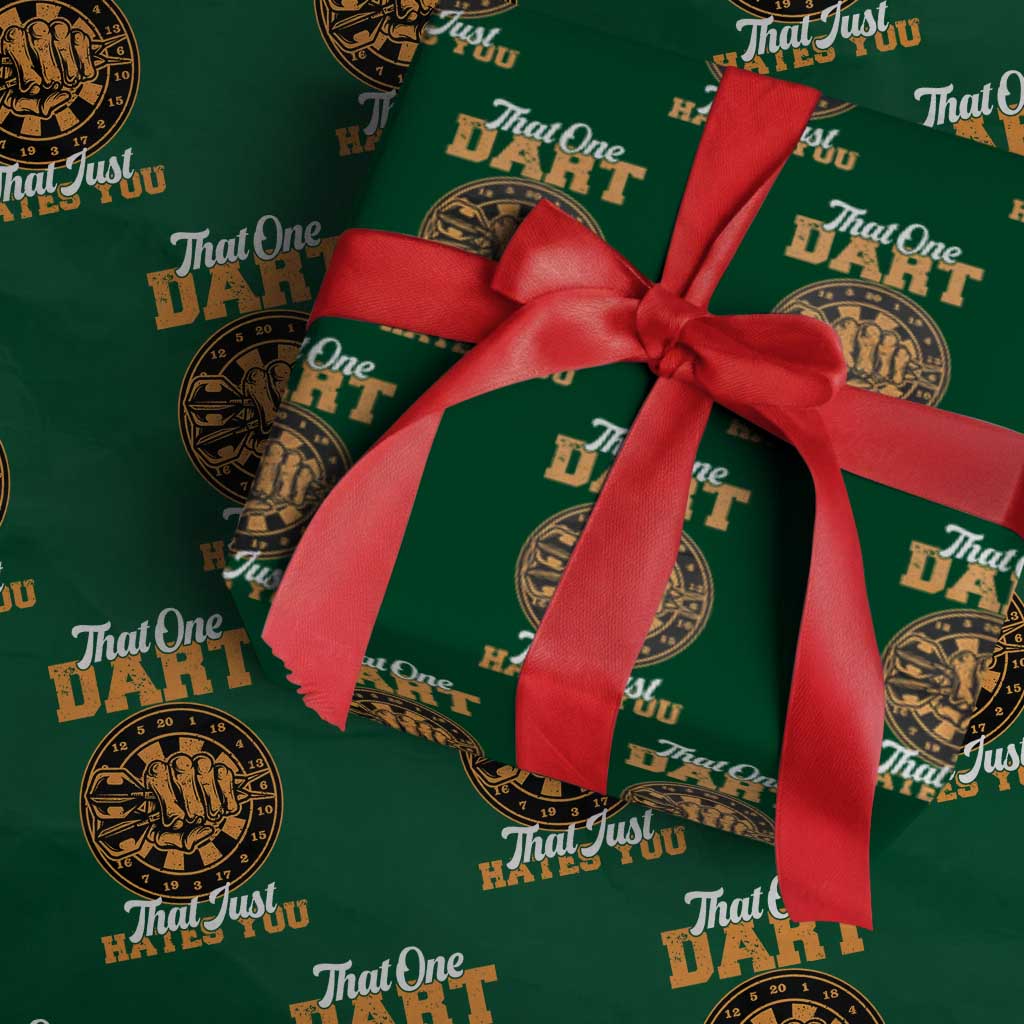 Funny Dartist Pub Game Wrapping Paper Roll That One Dart That Just Hates You TS12 Green Print Your Wear