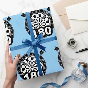 Funny Darts Max 180 Wrapping Paper Roll Dartist Darts Lover Gift TS12 Light Blue Print Your Wear