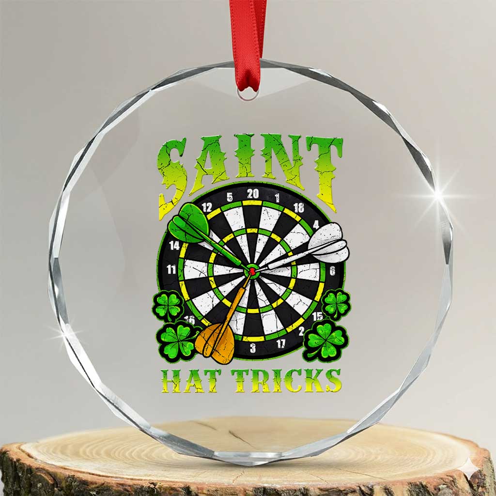 Funny Darts St Patricks Day Gift Crystal Glass Ornament Saint Hat Tricks TS12 Transparent Glass 3'' Circle Print Your Wear