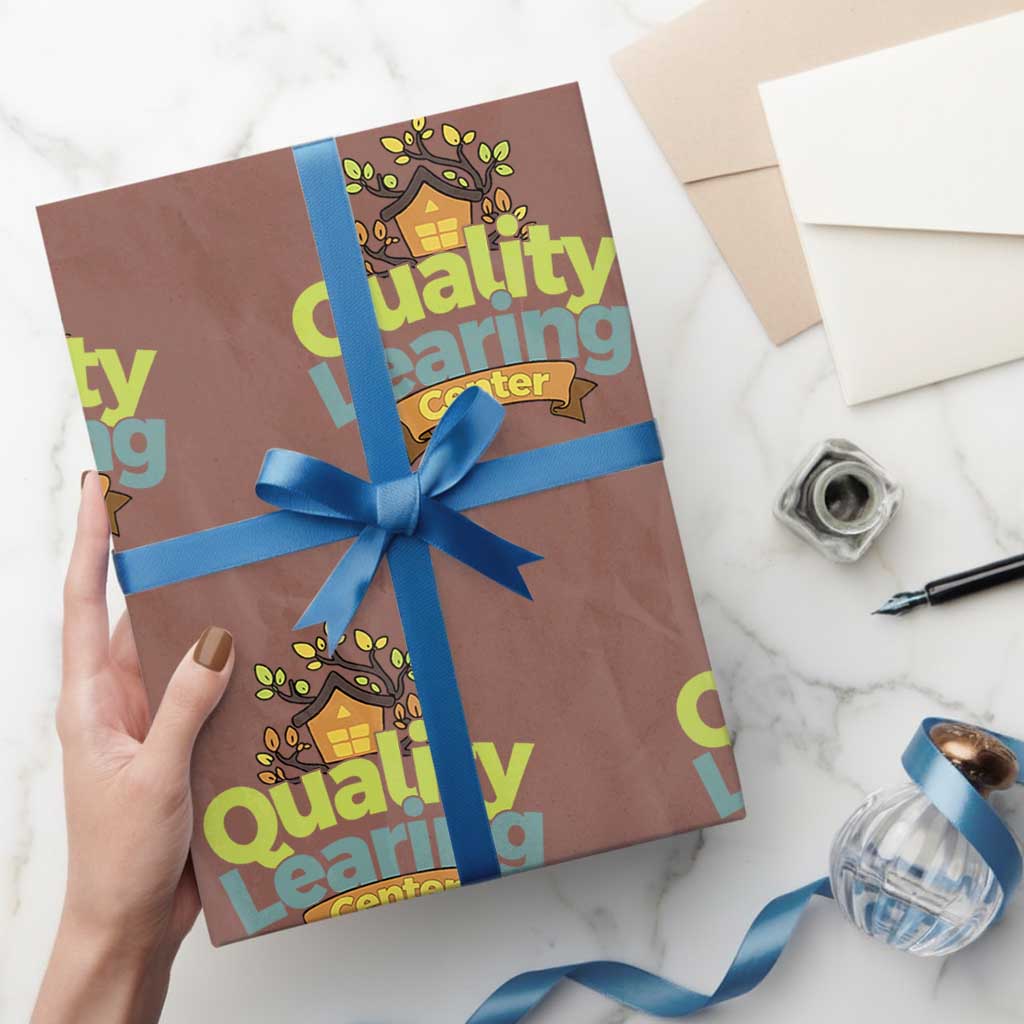 Funny Day Care Wrapping Paper Roll Quality Learing Center Learning School Quote TS11 Mocha Print Your Wear
