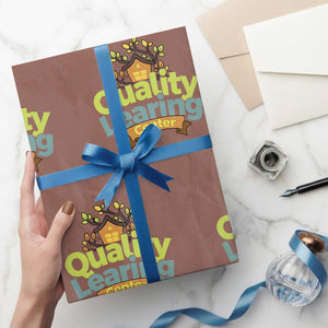 Funny Day Care Wrapping Paper Roll Quality Learing Center Learning School Quote TS11 Mocha Print Your Wear
