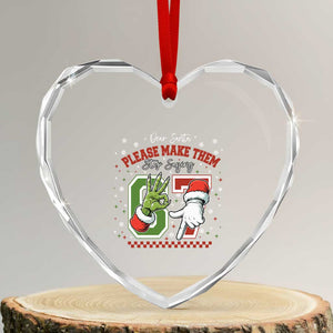 Funny Dear Santa Please Make Them Stop Saying 67 Christmas Heart Crystal Glass Ornament Six Seven Meme Xmas TS11 Transparent Glass 3'' Heart Print Your Wear