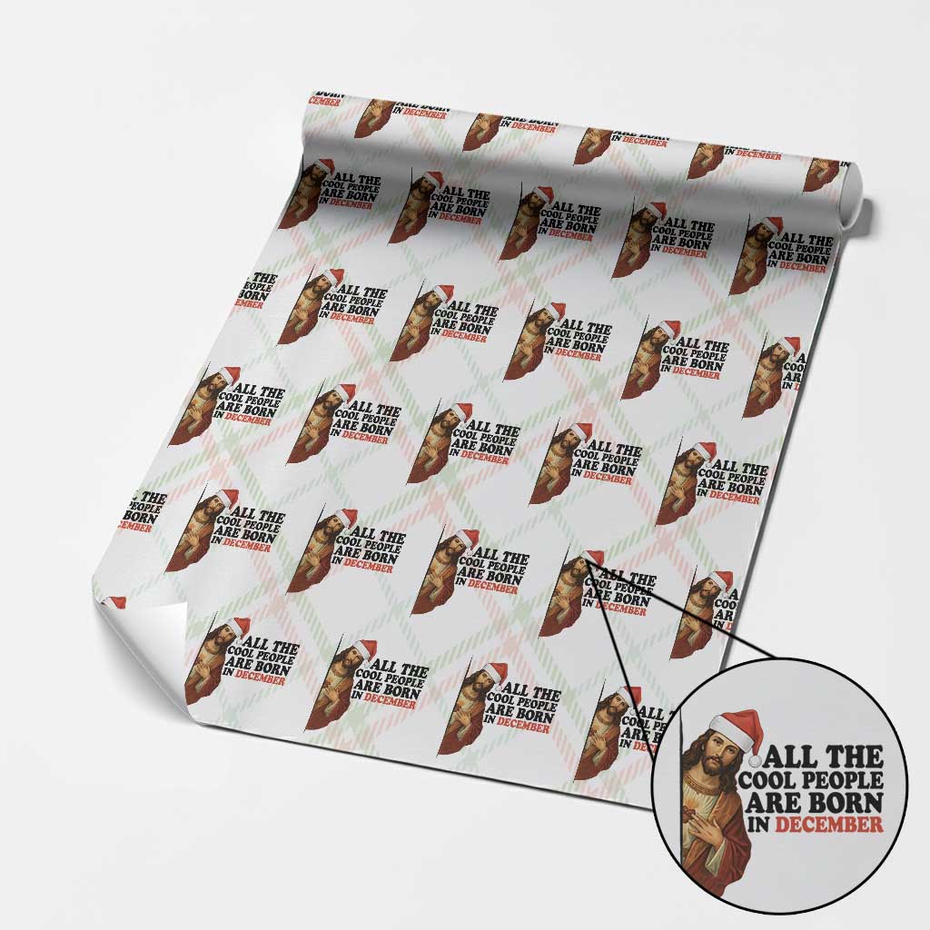 Funny December Birthday Wrapping Paper Roll All The Cool People are Born in December TS14 Christmas Plaid Print Your Wear