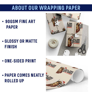 Funny December Birthday Wrapping Paper Roll All The Cool People are Born in December TS14 Print Your Wear