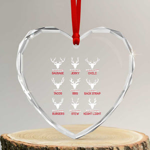 Funny Deer Hunting Heart Crystal Glass Ornament Hunter of All Santa's Reindeer TS02 Transparent Glass 3'' Heart Print Your Wear