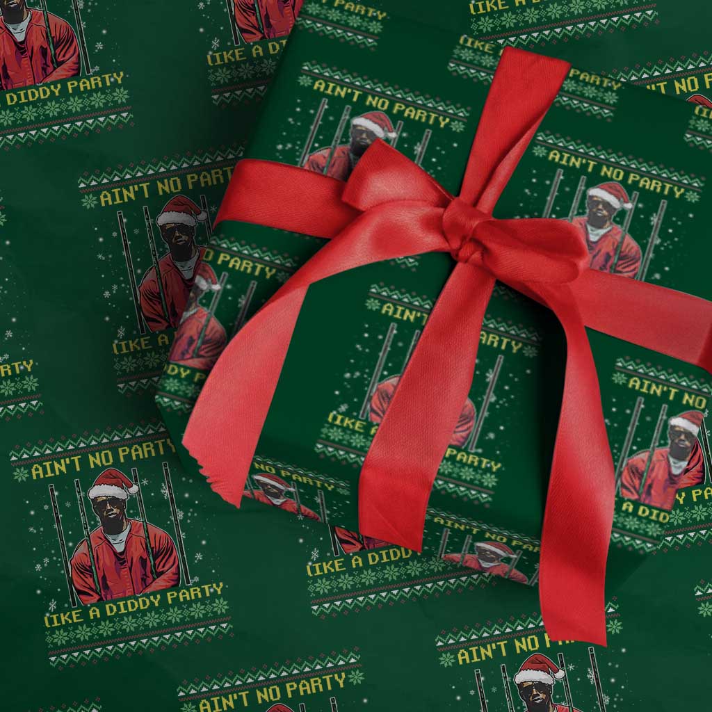 Funny Diddy Ain't No Party Like A Diddy Party Christmas Wrapping Paper Roll TS11 Green Print Your Wear