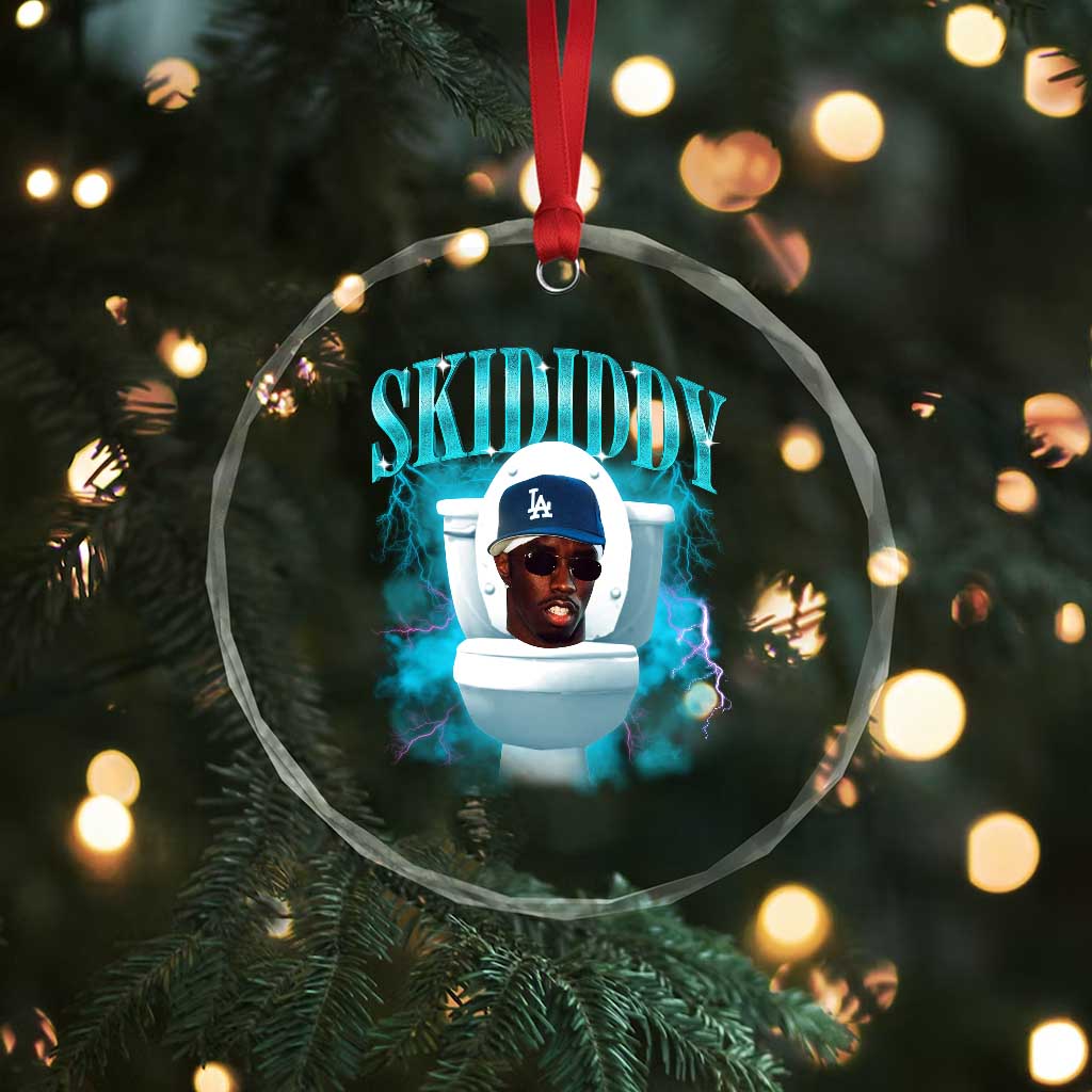 Funny Diddy Crystal Glass Ornament Diddy Skibidi Toilet Bootleg Meme TS10 Print Your Wear