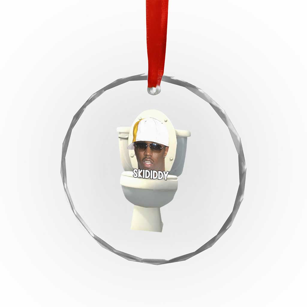 Funny Diddy Crystal Glass Ornament Diddy Skibidi Toilet Meme TS10 Print Your Wear