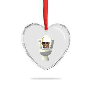Funny Diddy Heart Crystal Glass Ornament Diddy Skibidi Toilet Meme TS10 Print Your Wear