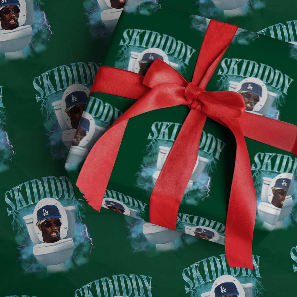 Funny Diddy Wrapping Paper Roll Diddy Skibidi Toilet Bootleg Meme TS10 Green Print Your Wear