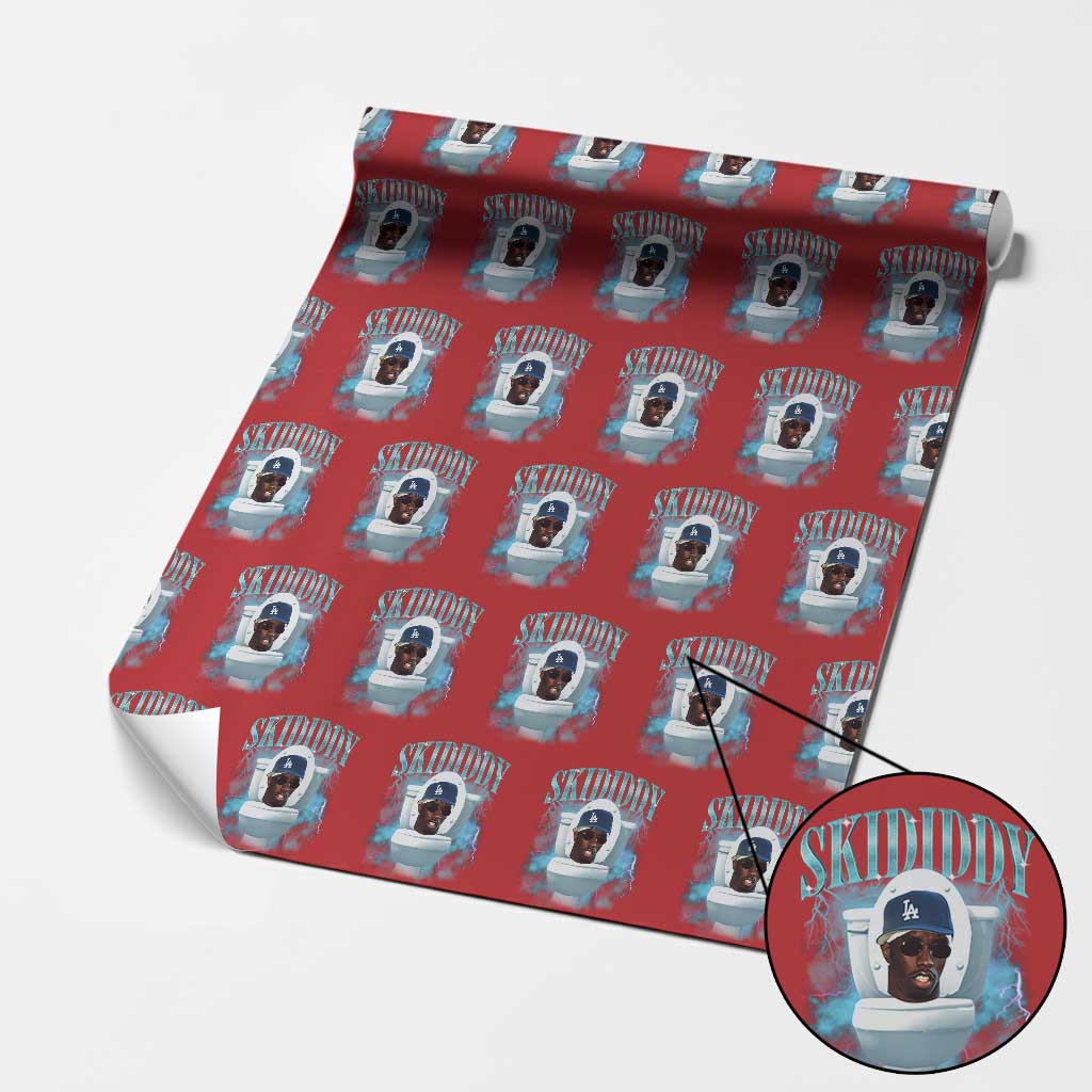 Funny Diddy Wrapping Paper Roll Diddy Skibidi Toilet Bootleg Meme TS10 Red Print Your Wear