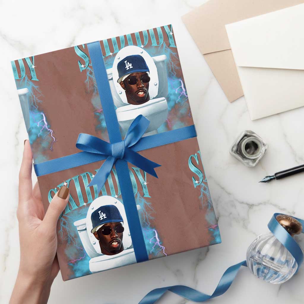 Funny Diddy Wrapping Paper Roll Diddy Skibidi Toilet Bootleg Meme TS10 Mocha Print Your Wear