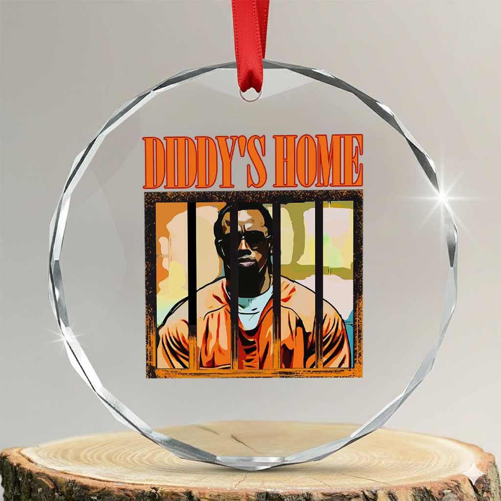 Funny Diddy's Home Diddy Party Crystal Glass Ornament TS09 Transparent Glass 3'' Circle Print Your Wear