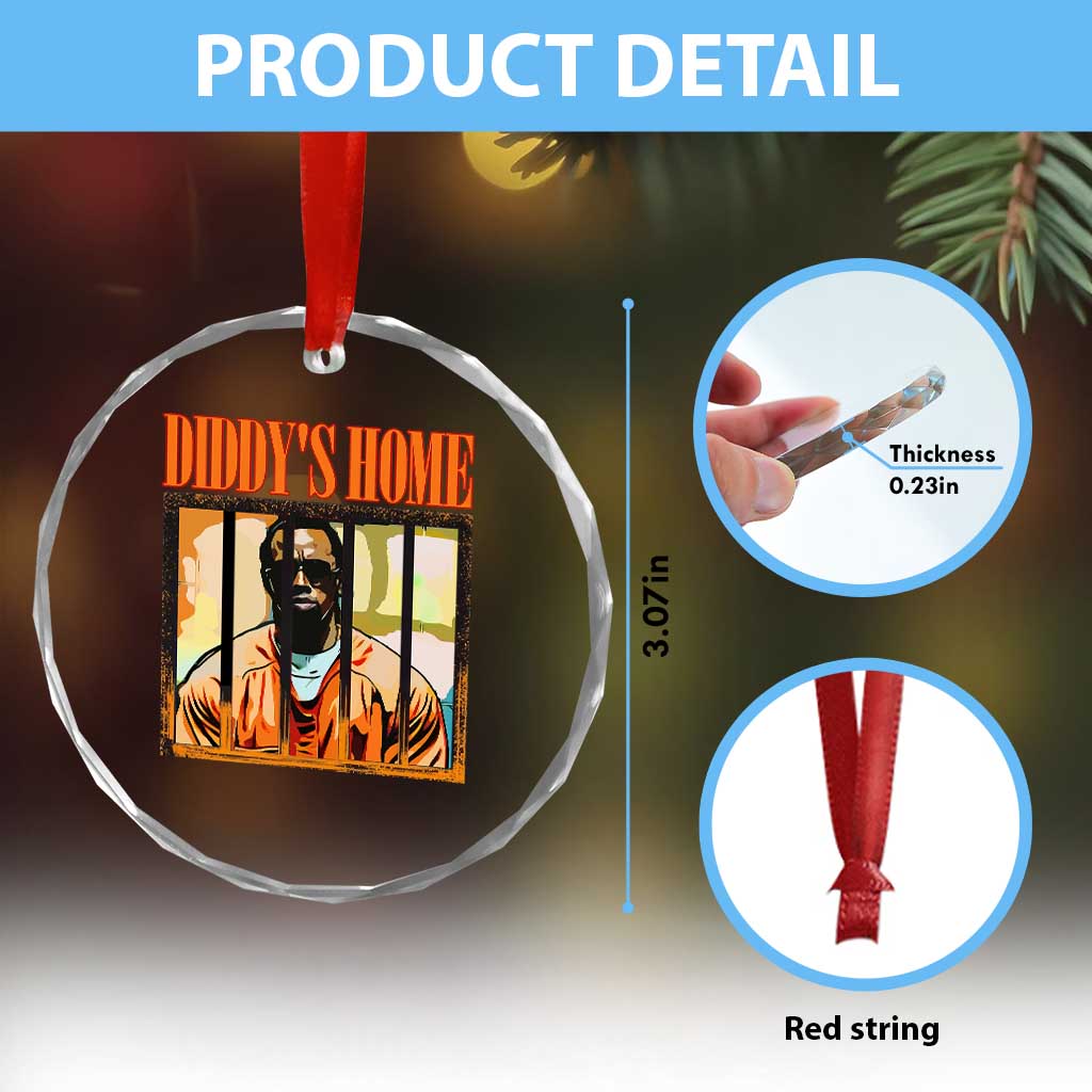 Funny Diddy's Home Diddy Party Crystal Glass Ornament TS09 Print Your Wear