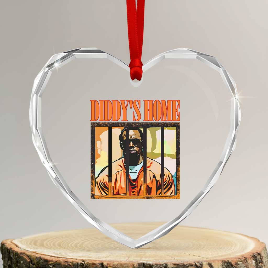Funny Diddy's Home Diddy Party Heart Crystal Glass Ornament TS09 Transparent Glass 3'' Heart Print Your Wear