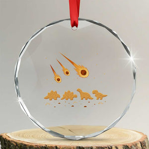 Funny Dino Chicken Nuggets Meteor Shower Crystal Glass Ornament Food Lover