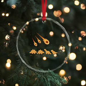 Funny Dino Chicken Nuggets Meteor Shower Crystal Glass Ornament Food Lover