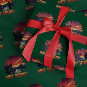 Funny Dinosaur Baseball Meteorite Wrapping Paper Roll Not Today