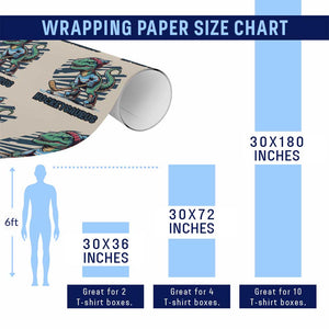 Funny Dinosaur Playing Ice Hockey Wrapping Paper Roll Hockeysaurus Gift For Kids TS12 Print Your Wear