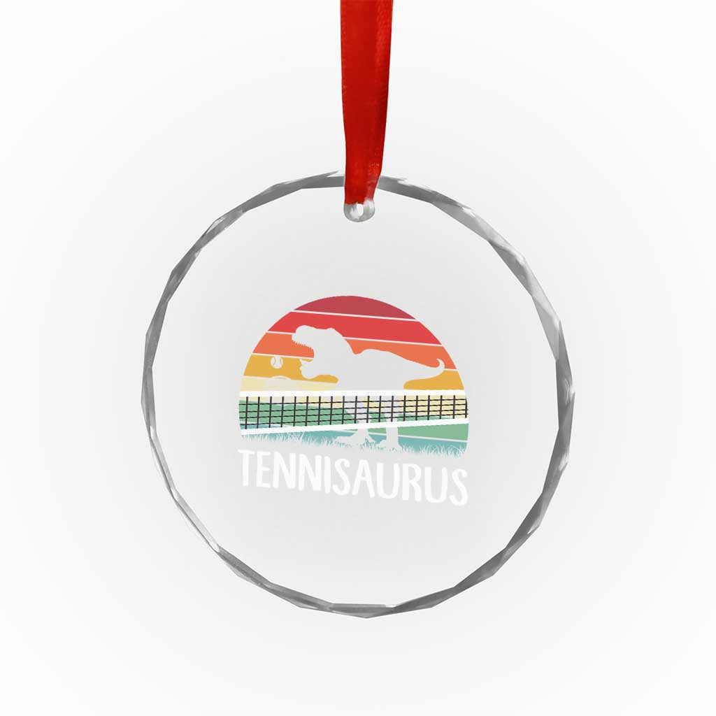 Funny Dinosaur Tennis Player Gift Crystal Glass Ornament Tennisaurus TS12 Print Your Wear
