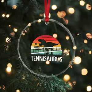 Funny Dinosaur Tennis Player Gift Crystal Glass Ornament Tennisaurus TS12 Print Your Wear